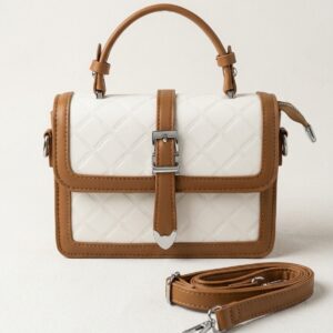 Brown faux leather ladies handbag from Krevista Style