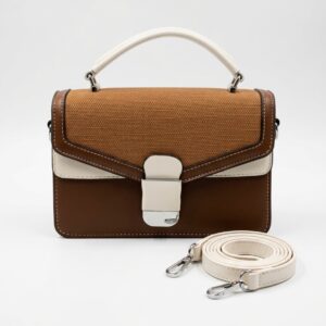 Krevista Style Brown Faux leather ladies handbag from