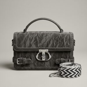 Krevista Style Grey Faux leather lady's handbag